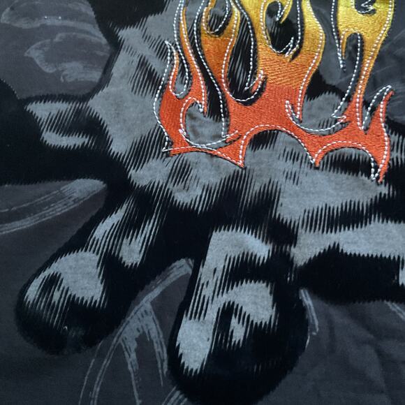 Red Monkey Y2K Streetwear Shirt Los Angeles Flame Hand Graphic Tee Men’s Sz S - Picture 9 of 11